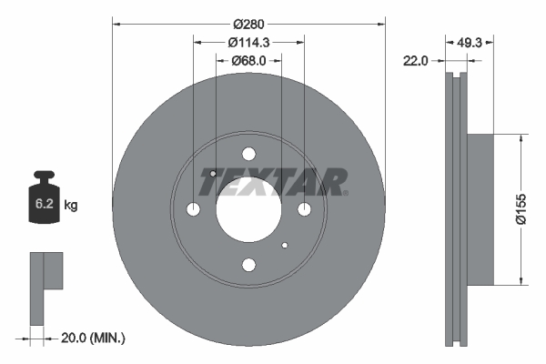 Brake Disc - 92109300 TEXTAR