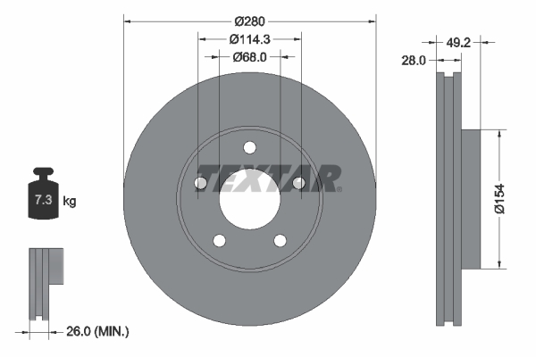 Brake Disc - 92109403 TEXTAR