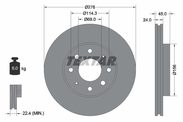 Brake Disc - 92110500 TEXTAR