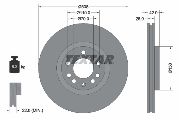 Bremsscheibe - 92110903 TEXTAR