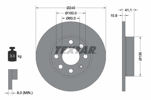 Brake Disc - 92111303 TEXTAR