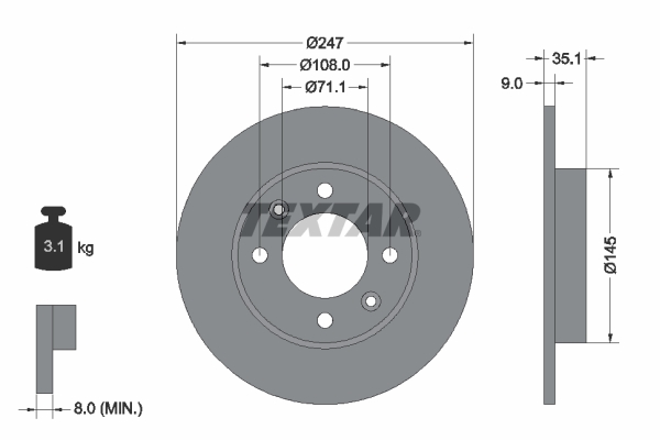 Brake Disc - 92111703 TEXTAR