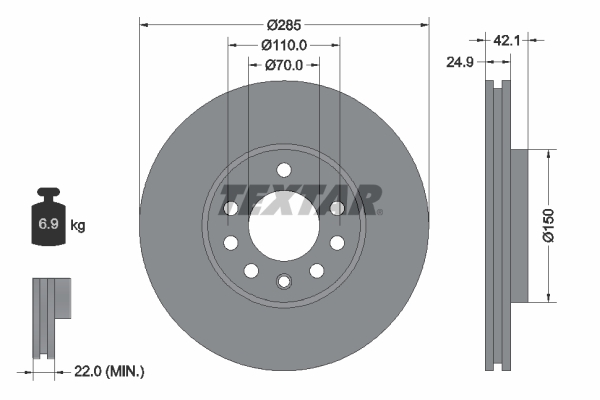 Brake Disc - 92118705 TEXTAR