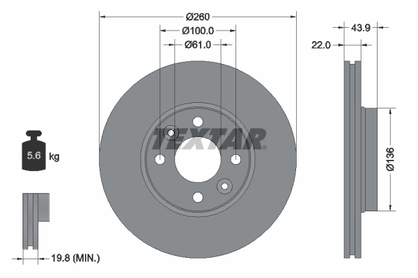 Brake Disc - 92119203 TEXTAR