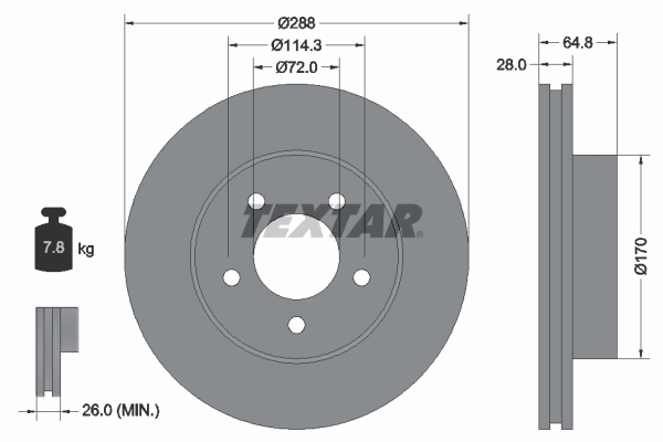 Brake Disc - 92119705 TEXTAR