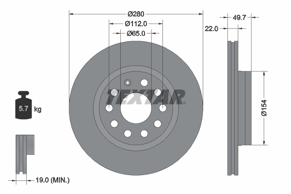 Brake Disc - 92120705 TEXTAR