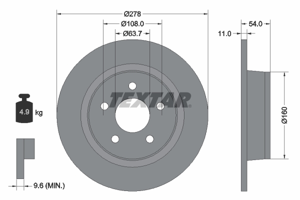 Brake Disc - 92124903 TEXTAR