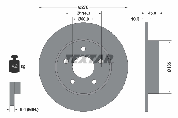Bremsscheibe - 92125703 TEXTAR