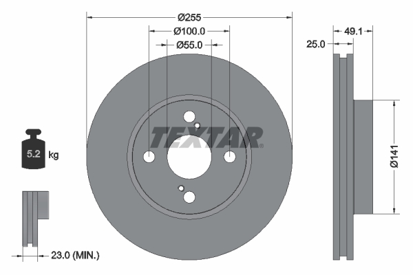 Brake Disc - 92125903 TEXTAR