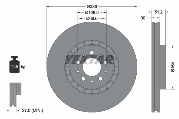 Brake Disc - 92126705 TEXTAR