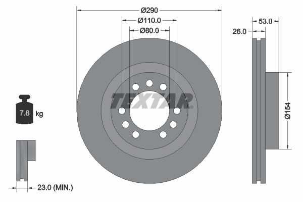 Brake Disc - 93127200 TEXTAR