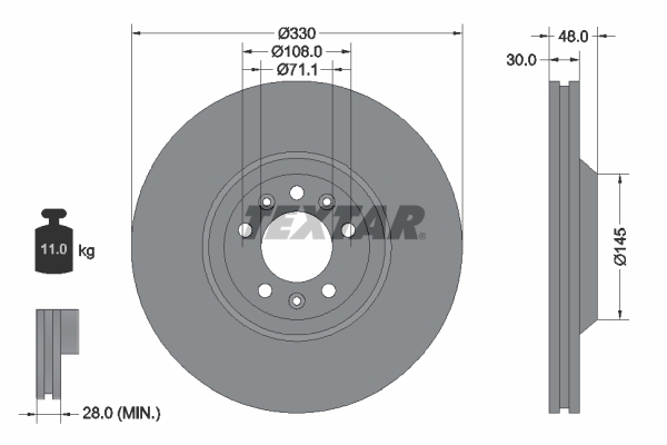 Brake Disc - 92129503 TEXTAR