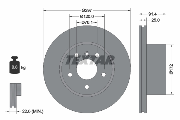 Brake Disc - 92129700 TEXTAR
