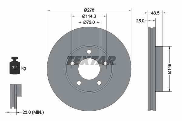 Brake Disc - 92130303 TEXTAR