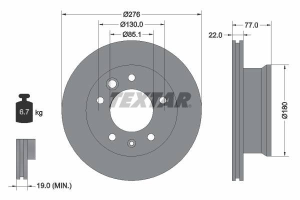 Brake Disc - 92131503 TEXTAR