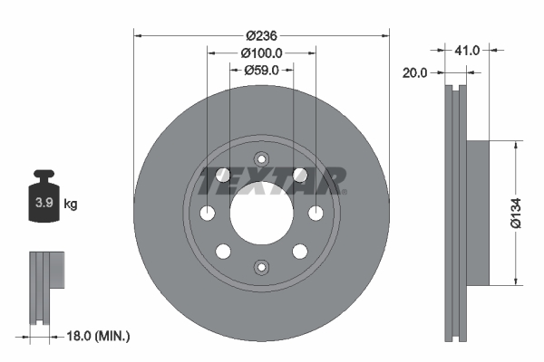 Brake Disc - 92133403 TEXTAR
