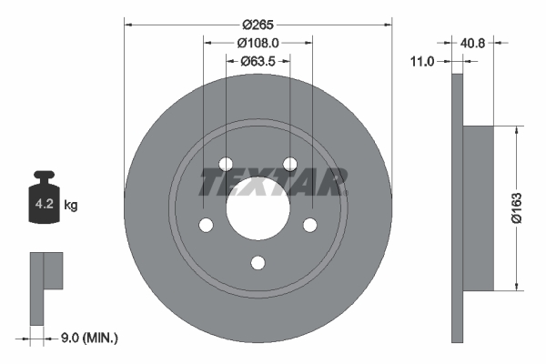 Brake Disc - 92133703 TEXTAR