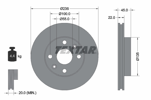 Brake Disc - 92134200 TEXTAR