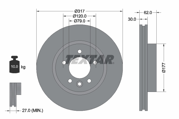 Brake Disc - 92134505 TEXTAR
