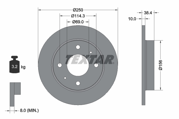 Brake Disc - 92134903 TEXTAR
