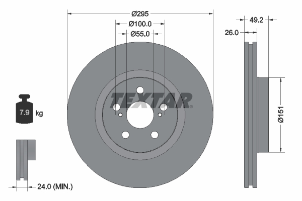 Brake Disc - 92135603 TEXTAR