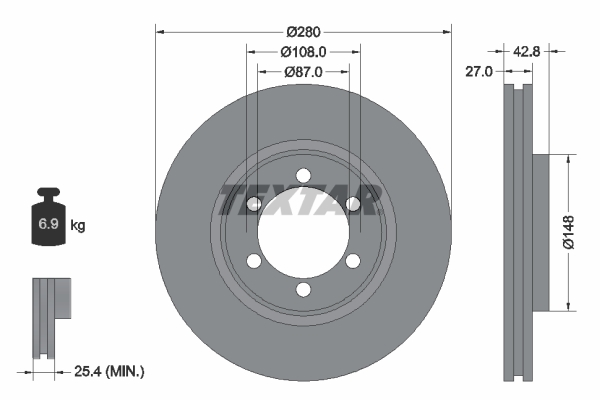 Brake Disc - 92136503 TEXTAR