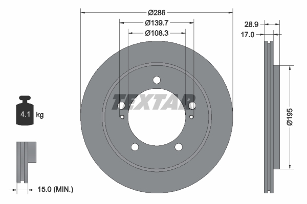 Brake Disc - 92136800 TEXTAR