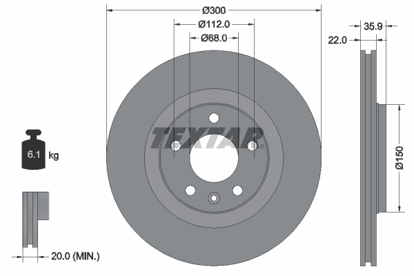 Brake Disc - 92137103 TEXTAR