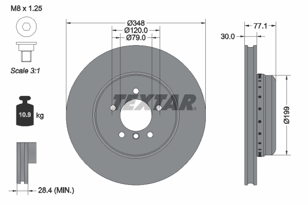 Brake Disc - 92141825 TEXTAR
