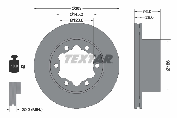 Brake Disc - 93143403 TEXTAR