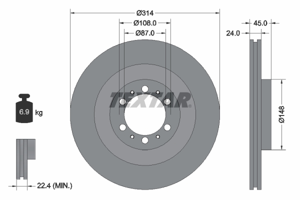 Brake Disc - 92144803 TEXTAR