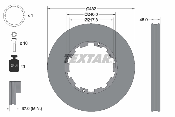 Brake Disc - 93145611 TEXTAR