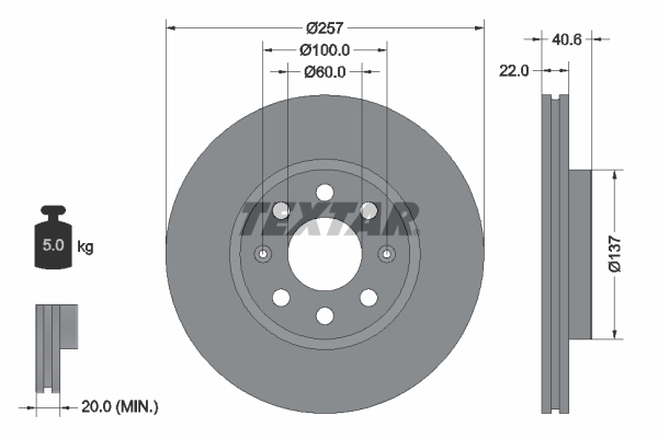 Brake Disc - 92145703 TEXTAR