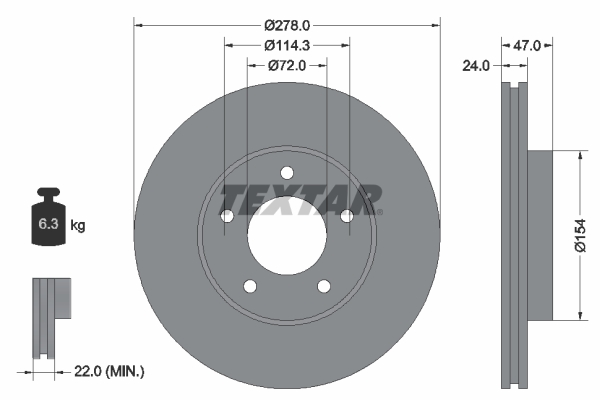 Brake Disc - 92146503 TEXTAR