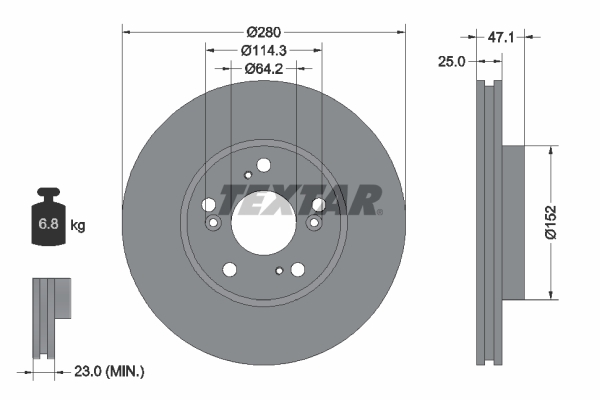 Brake Disc - 92146603 TEXTAR