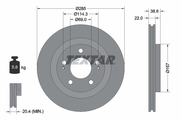 Brake Disc - 92148500 TEXTAR