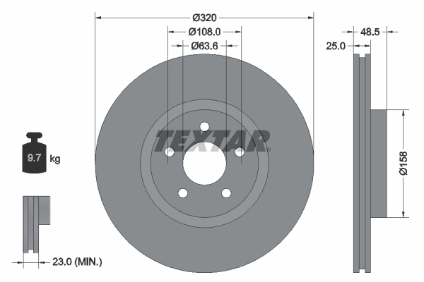 Bremsscheibe - 92149105 TEXTAR