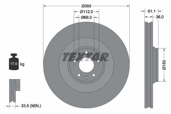 Brake Disc - 92151303 TEXTAR