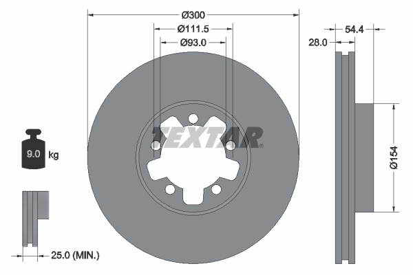 Brake Disc - 92151903 TEXTAR