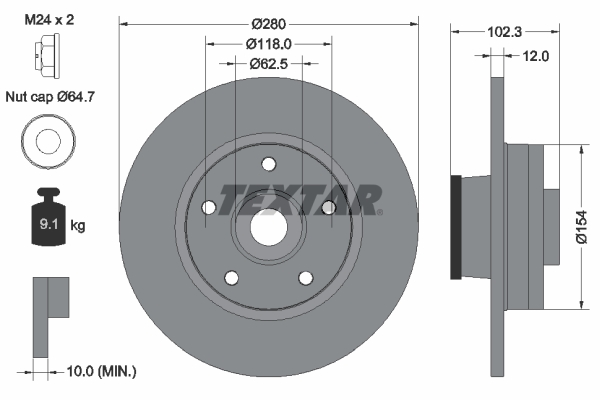 Bremsscheibe - 92153703 TEXTAR