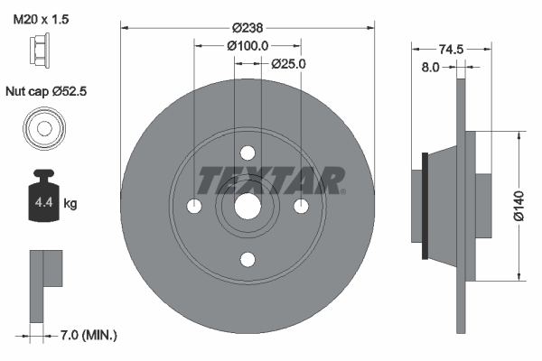 Brake Disc - 92154103 TEXTAR