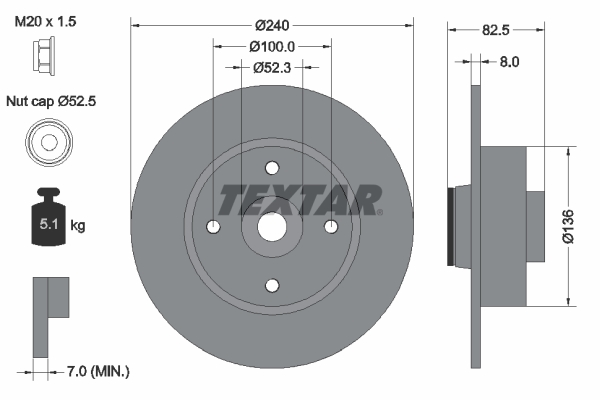 Brake Disc - 92154403 TEXTAR
