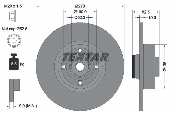 Bremsscheibe - 92154503 TEXTAR