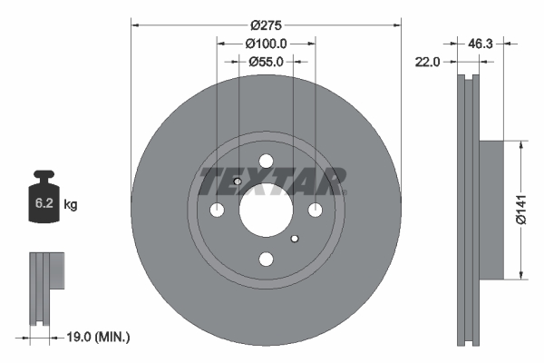 Brake Disc - 92156200 TEXTAR