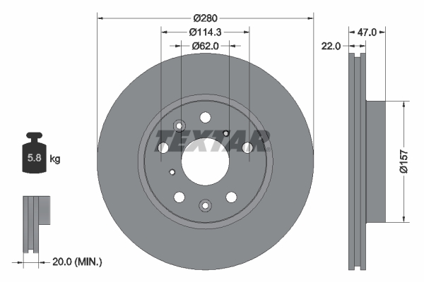 Brake Disc - 92156600 TEXTAR