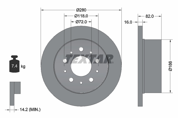 Brake Disc - 92157403 TEXTAR