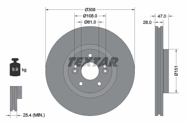 Brake Disc - 92157700 TEXTAR