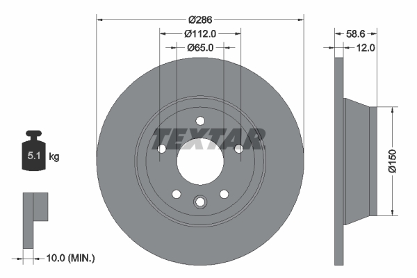 Brake Disc - 92159403 TEXTAR