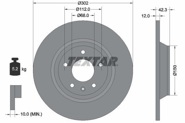 Brake Disc - 92159503 TEXTAR