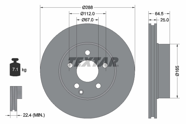 Brake Disc - 92159603 TEXTAR